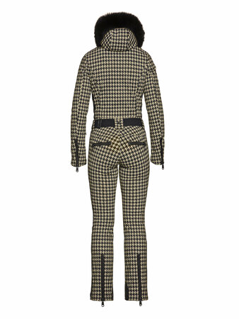 Zimný overal Goldbergh FRANCE Jumpsuit Long Real Fox Fur Black/Desert