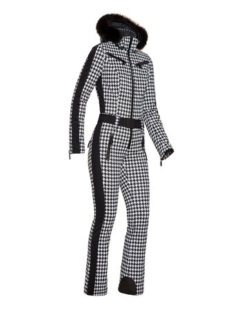 Overal Goldbergh France Ski Suit Faux Fur White/Black