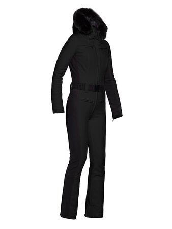 Zimný overal Goldbergh Parry Jumpsuit Real Fox Fur Long Black