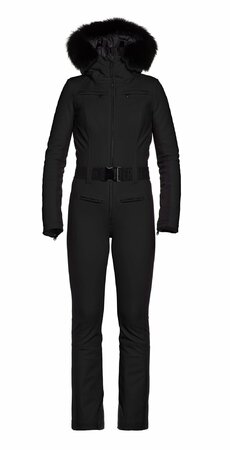 Zimný overal Goldbergh Parry Jumpsuit Real Fur Black