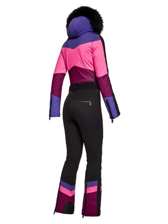 Zimný overal Goldbergh Pearl Jumpsuit Real Fox Fur Amethyst