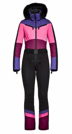 Zimný overal Goldbergh Pearl Jumpsuit Real Fox Fur Amethyst