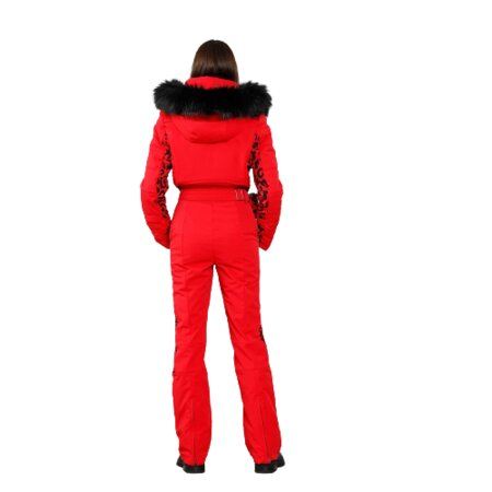 Zimný overal Poivre Blanc Stretch Ski Overall Leopard Scarlet Red