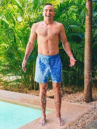 Pánske plavky Sea'sons Fingerprint Sapphire