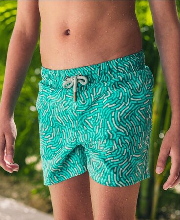 Detské plavky Sea'sons Fingerprint Emerald Blue