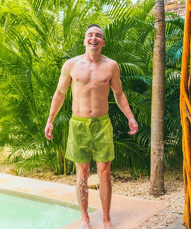 Pánske plavky Sea'sons Liquid Lines Green/Yellow