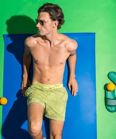 Pánske plavky Sea'sons Liquid Lines Green/Yellow