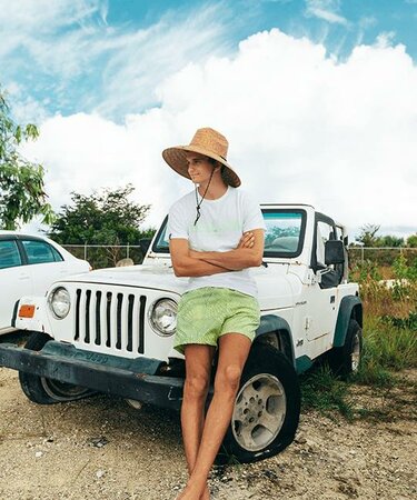 Pánske plavky Sea'sons Liquid Lines Green/Yellow