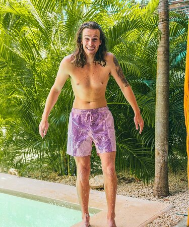 Pánske plavky Sea'sons Liquid Lines Purple/Pink