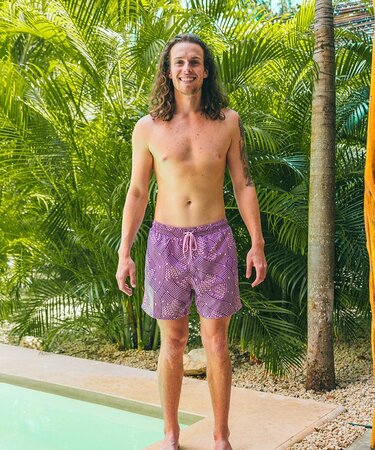 Pánske plavky Sea'sons Liquid Lines Purple/Pink