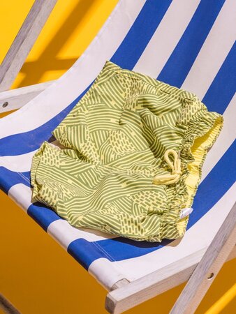 Pánske plavky Sea'sons Liquid Lines Green/Yellow