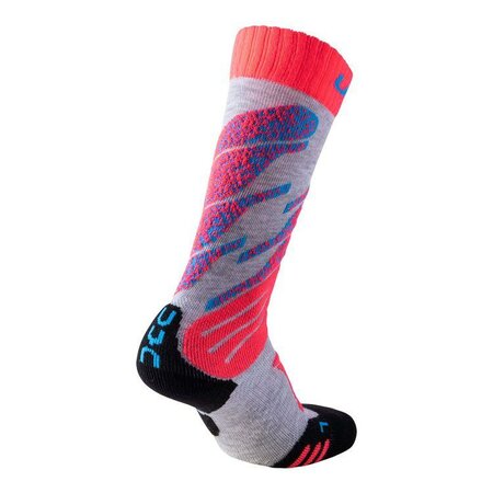 Lyžiarske ponožky UYN Ski Junior Light Grey/Coral Fluo
