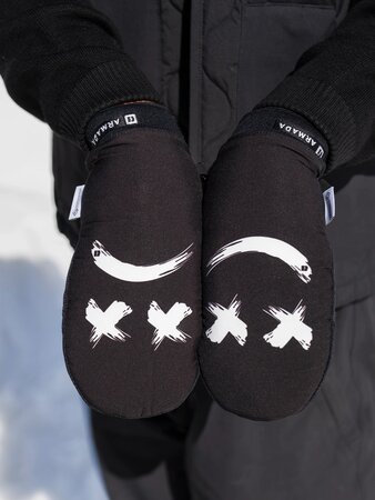 Lyžiarske rukavice Armada Carmel Windstopper Mitt Off White Smiley