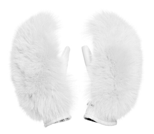 Lyžiarske rukavice Goldbergh HANDO Real Coyote + Real Fox Fur White