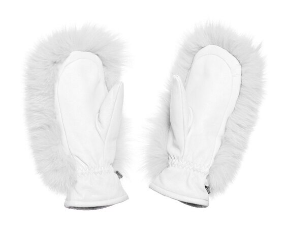 Lyžiarske rukavice Goldbergh HANDO Real Coyote + Real Fox Fur White