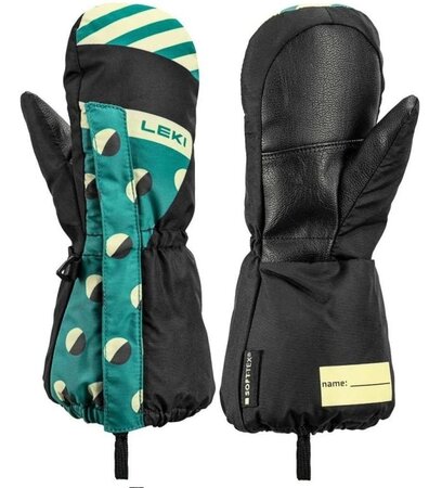 Lyžiarske rukavice Leki Little Paw Mitt Long Black/Medium Green/Frozen Yellow