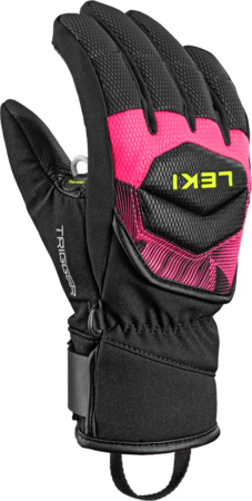 Lyžiarske rukavice Leki WCR Core TR Junior Black/Neonpink/Neonyellow