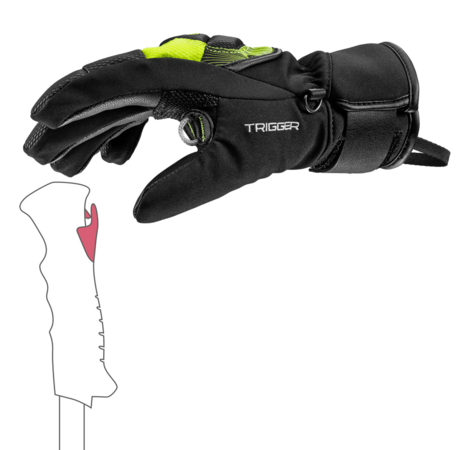 Lyžiarske rukavice Leki WCR Core TR Junior Black/Neonpink/Neonyellow
