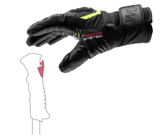 Rukavice Leki WCR Team 3D Junior Black/Ice Lemon