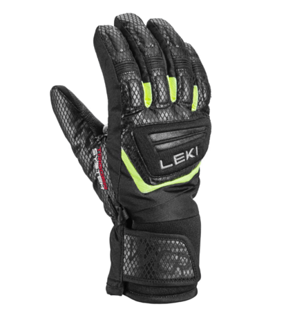 Rukavice Leki WCR Team 3D Junior Black/Ice Lemon