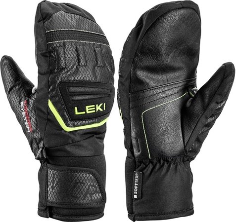 Lyžiarske rukavice Leki WCR Team 3D Junior Mitt Black/Ice Lemon