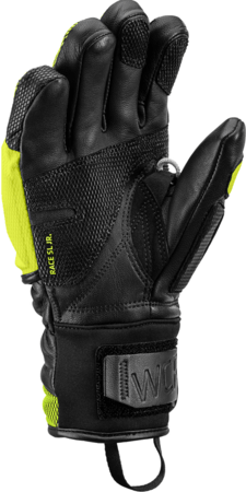 Lyžiarske rukavice Leki WCR Venom 3D Junior Black/Ice Lemon