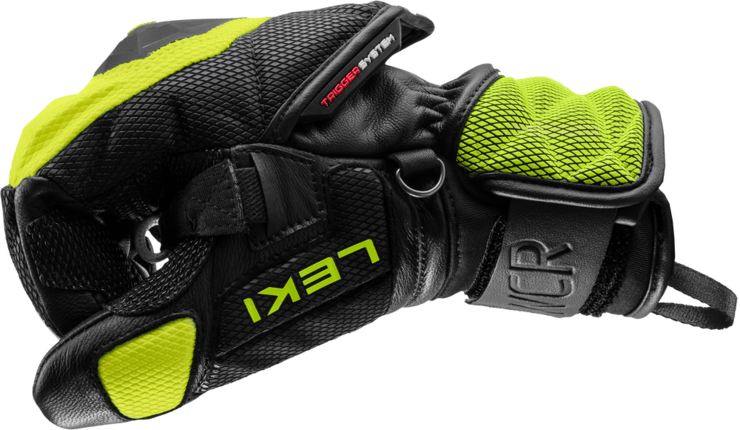 Lyžiarske rukavice Leki WCR Venom 3D Junior Black/Ice Lemon