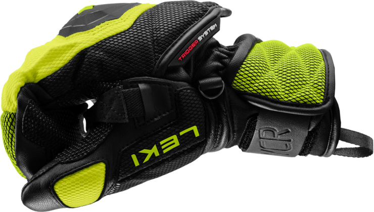 Lyžiarske rukavice Leki WCR Venom 3D Junior Mitt Black/Ice Lemon