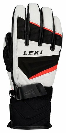 Lyžiarske rukavice Leki Griffin S White-Black-Red