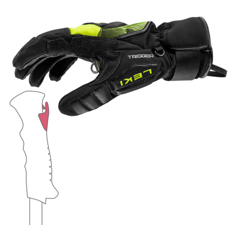 Lyžiarske rukavice Leki WCR Core TR Black/Neonyellow