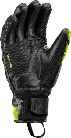 Lyžiarske rukavice Leki WCR Venom DH 3D Black/Ice Lemon