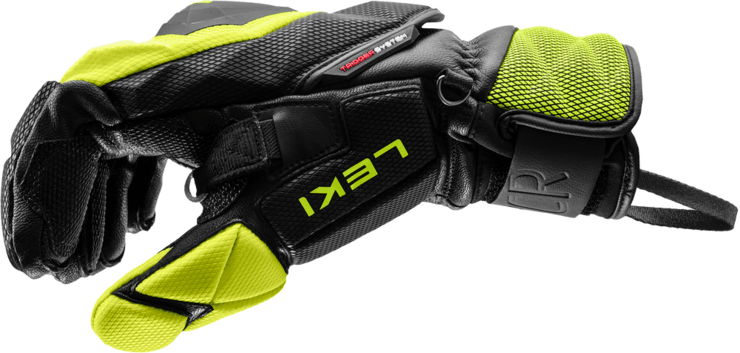 Lyžiarske rukavice Leki WCR Venom SL 3D Black/Ice Lemon
