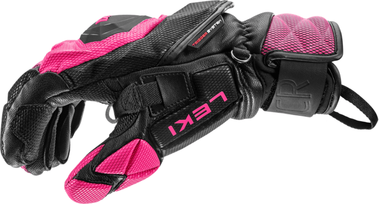 Lyžiarske rukavice Leki WCR Venom SL 3D Black/Pink