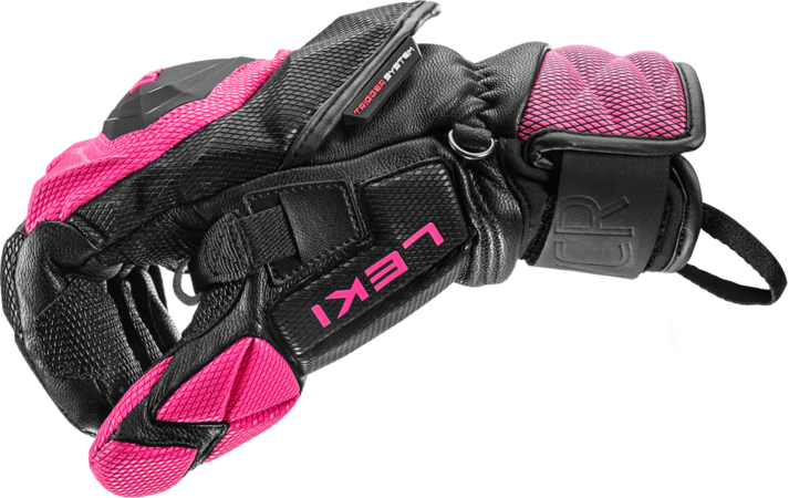 Lyžiarske rukavice Leki WCR Venom SL 3D Black/Pink