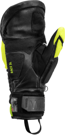 Lyžiarske rukavice Leki WCR Venom SL 3D Mitt Black/Ice Lemon