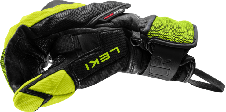 Lyžiarske rukavice Leki WCR Venom SL 3D Mitt Black/Ice Lemon