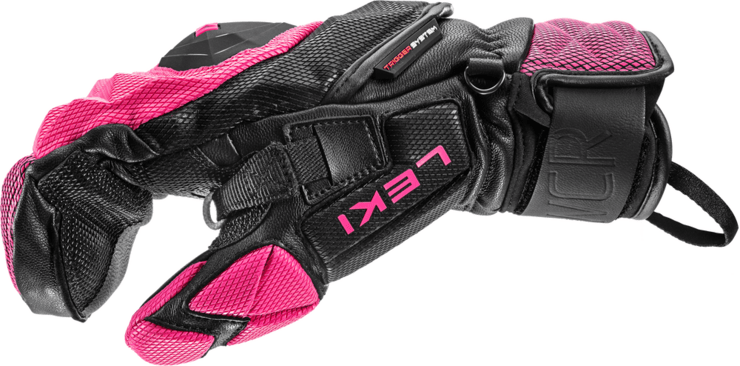 Lyžiarske rukavice Leki WCR Venom SL 3D Mitt Black/Pink