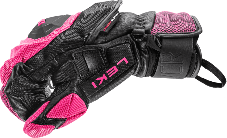 Lyžiarske rukavice Leki WCR Venom SL 3D Mitt Black/Pink