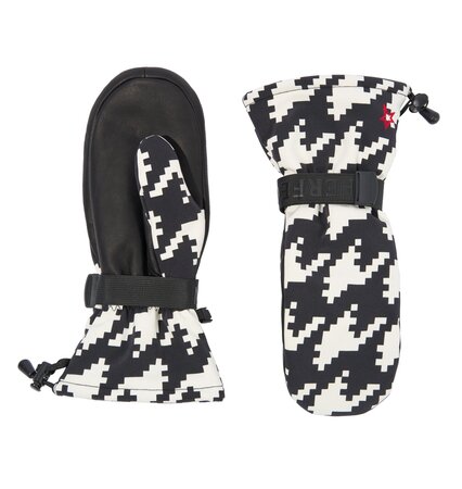 Lyžiarske rukavice Perfect Moment Davos Mitts B&W Houndstooth