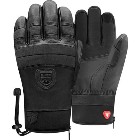 Lyžiarske rukavice Racer 90 Leather 3 Black/Black