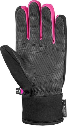 Lyžiarske rukavice Reusch Leo R-TEX® XT Black/Black Melange/Pink Glo