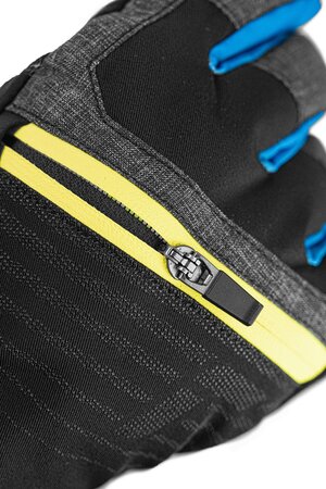 Lyžiarske rukavice Reusch Leo R-TEX® XT Black Melange/Safety Yellow/Brilliant Blue