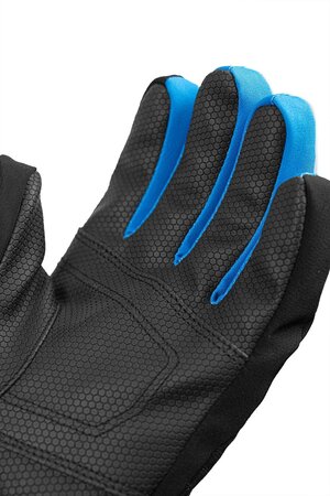 Lyžiarske rukavice Reusch Leo R-TEX® XT Black Melange/Safety Yellow/Brilliant Blue