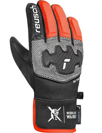 Lyžiarske rukavice Reusch Worldcup Warrior Prime R-TEX® XT Black/Silver/Fluo Red