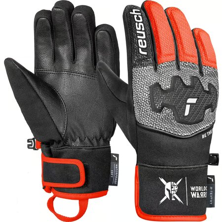 Lyžiarske rukavice Reusch Worldcup Warrior Prime R-TEX® XT Black/Silver/Fluo Red