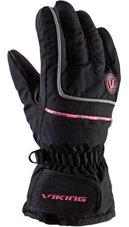 Detské rukavice Viking Kevin Black/Pink