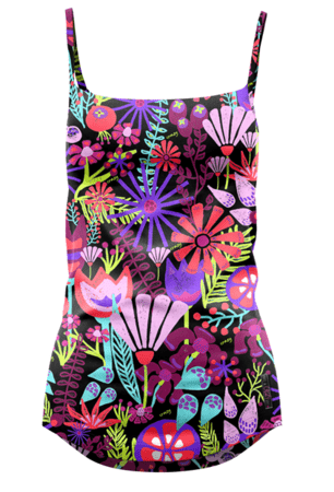 Tielko Crazy Idea Top Shiny Wild Garden