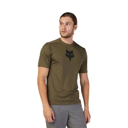 Pánske tričko Fox Racing Ranger SS Jersey Lab Head Olive Green