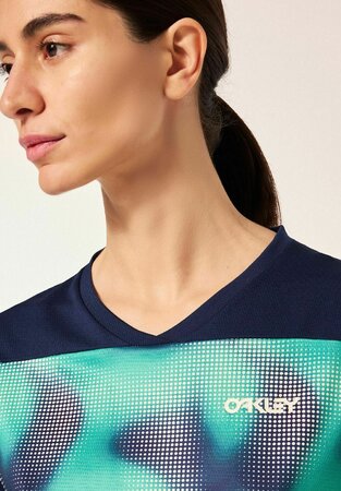 Tričko Oakley W Maven Coast SS Jersey Organic Spots Mint Green Tričko Oakley W Maven Coast SS Jersey Organic Spots Mint Green