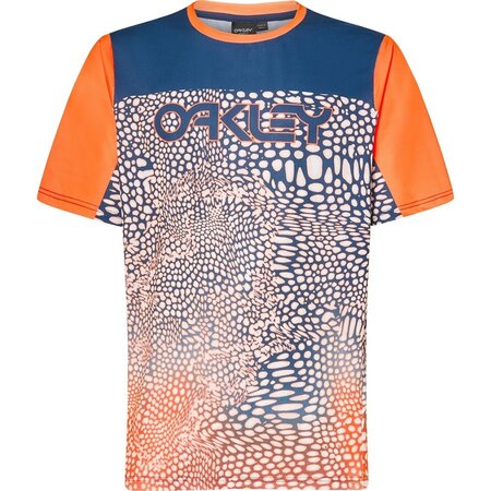 Tričko Oakley Maven Coast SS Jersey Distorted Frogskin Black/Orange